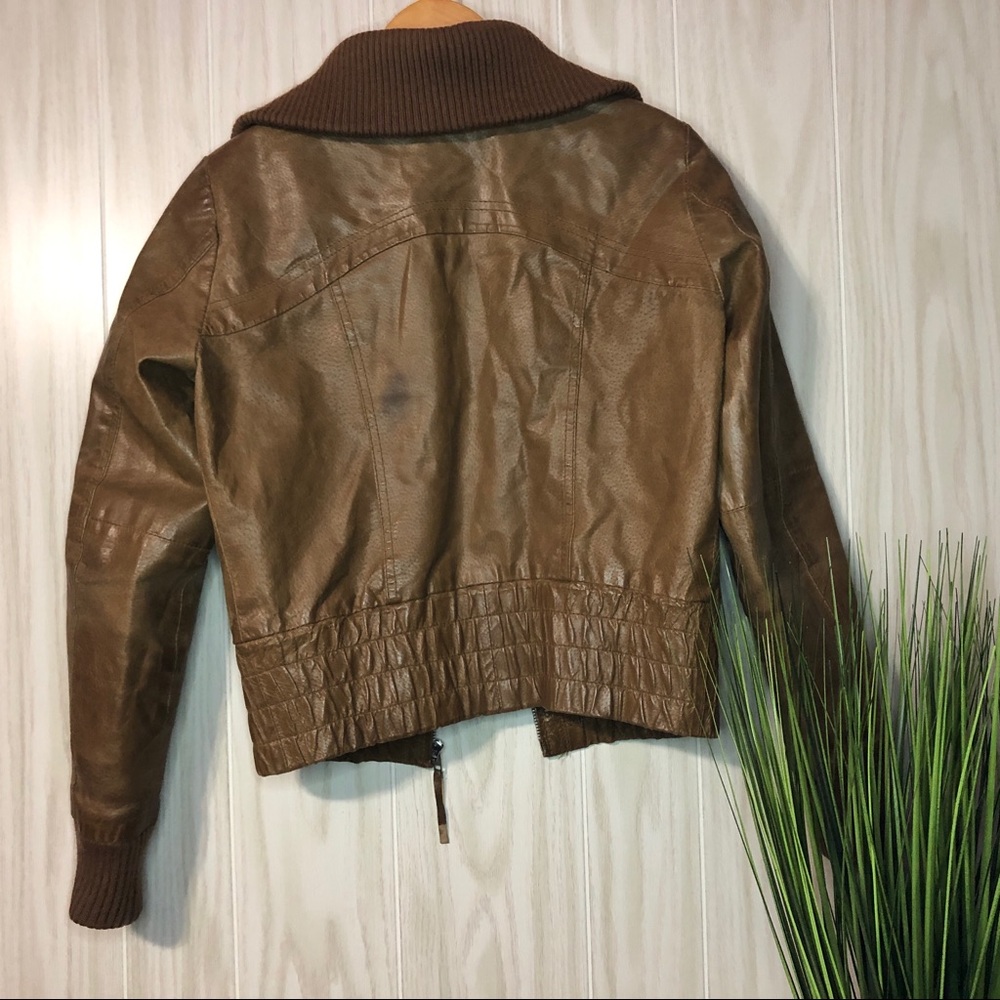 Vero Moda Kassy Short Leather Jacket Size M - Picture 5 of 8